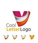 酷炫字母V标志设计