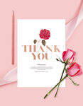感谢贺卡配娇艳玫瑰
