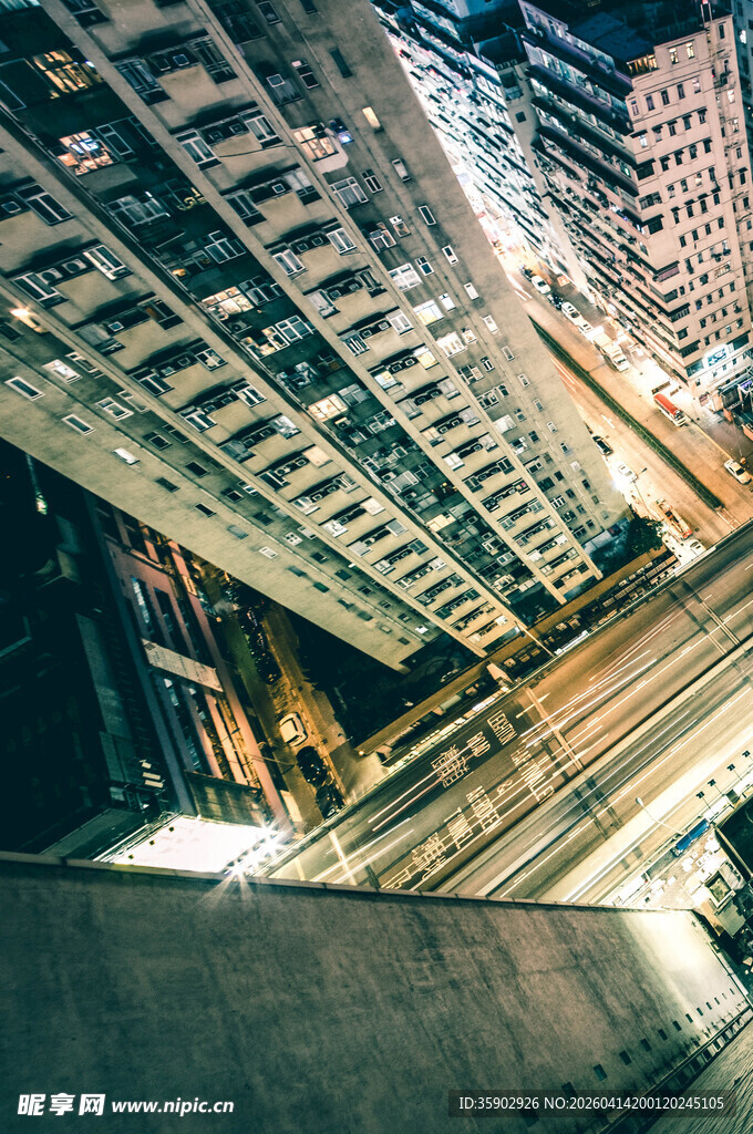 都市高楼夜景俯瞰