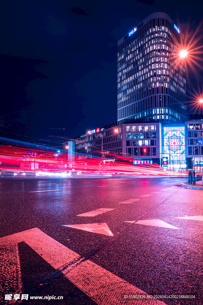 城市夜景车流光影之美