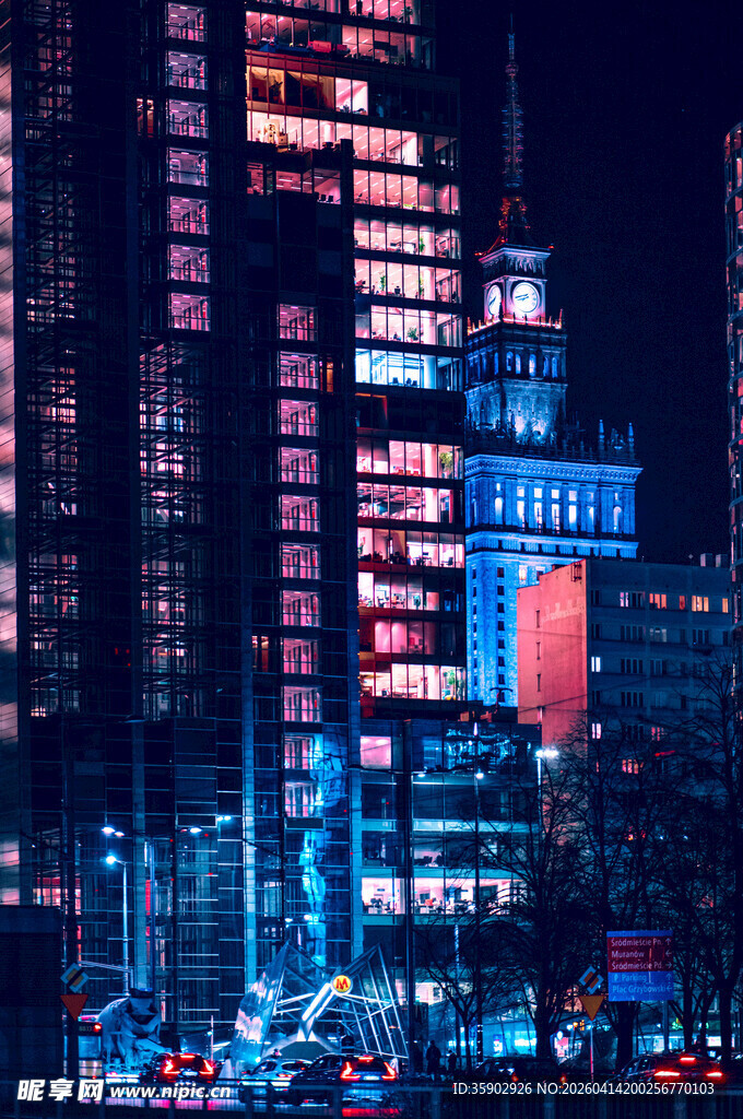 繁华都市夜景灯光璀璨