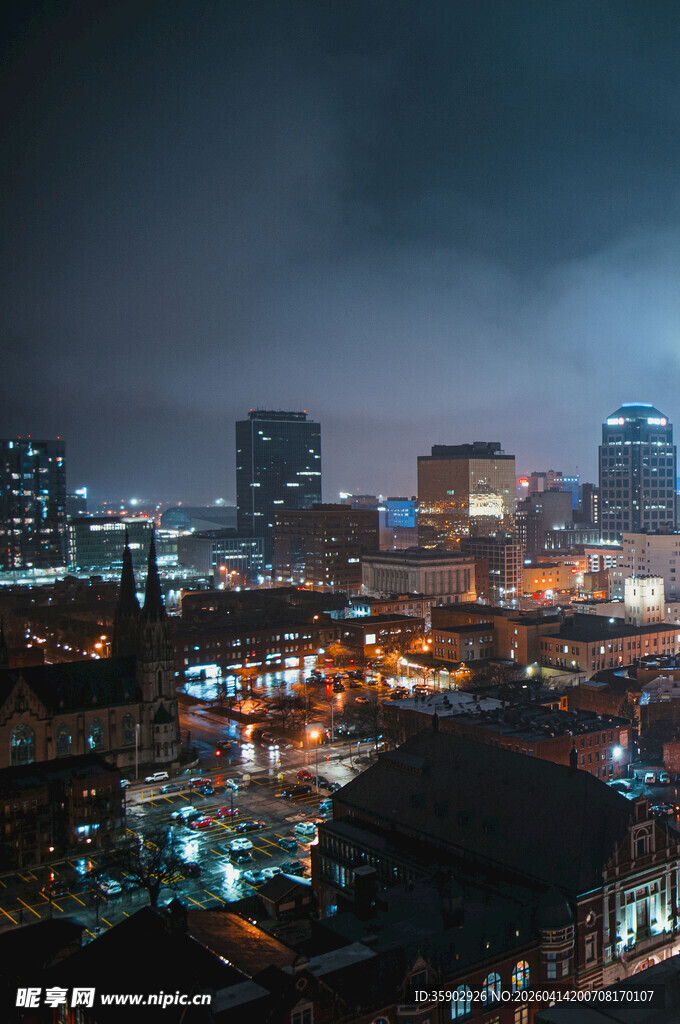 城市夜景璀璨灯火辉煌