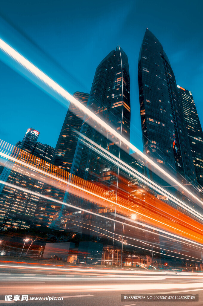 城市夜景车流光影