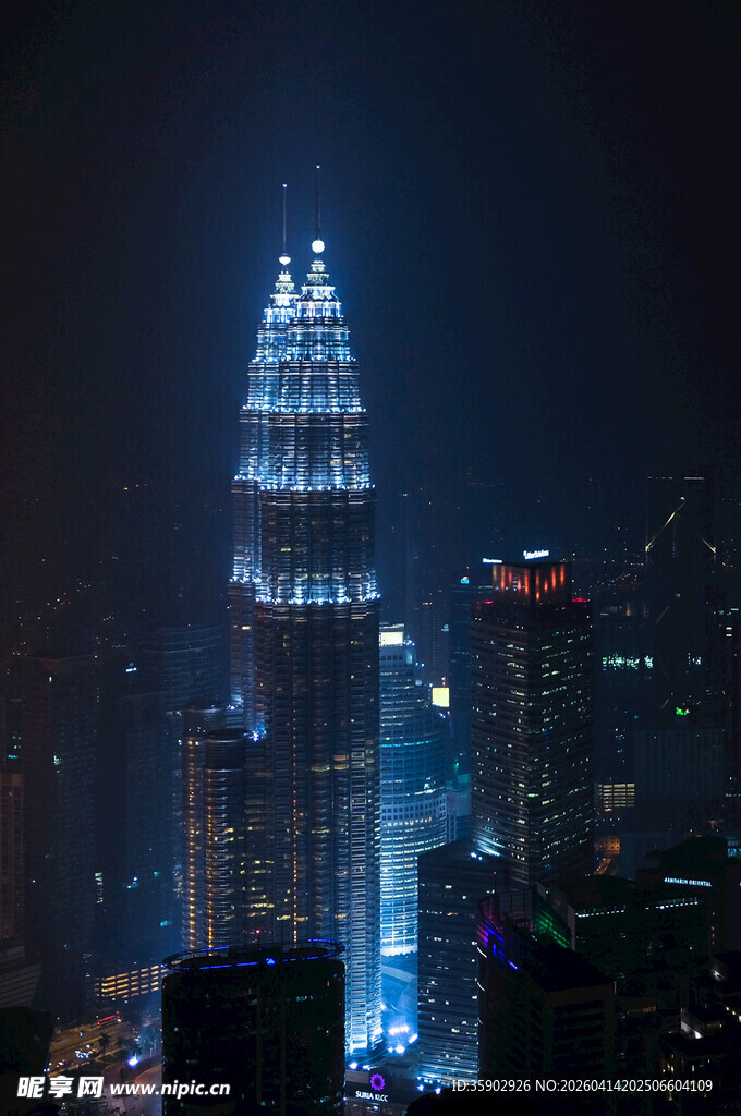 吉隆坡双子塔夜景