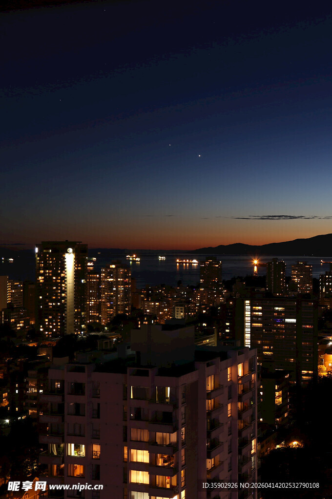 城市夜景璀璨灯火辉煌