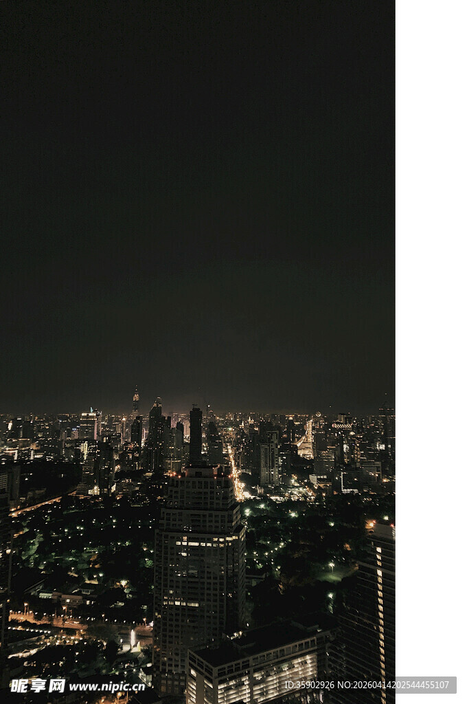 城市璀璨夜景俯瞰图