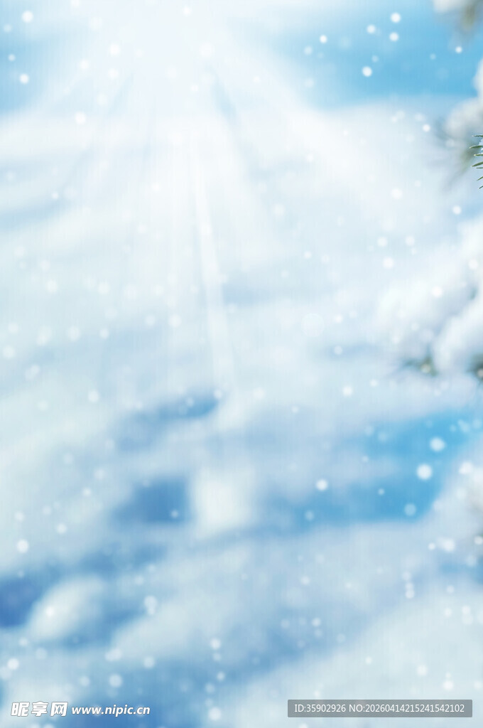 冬日雪景雪花纷飞的天空