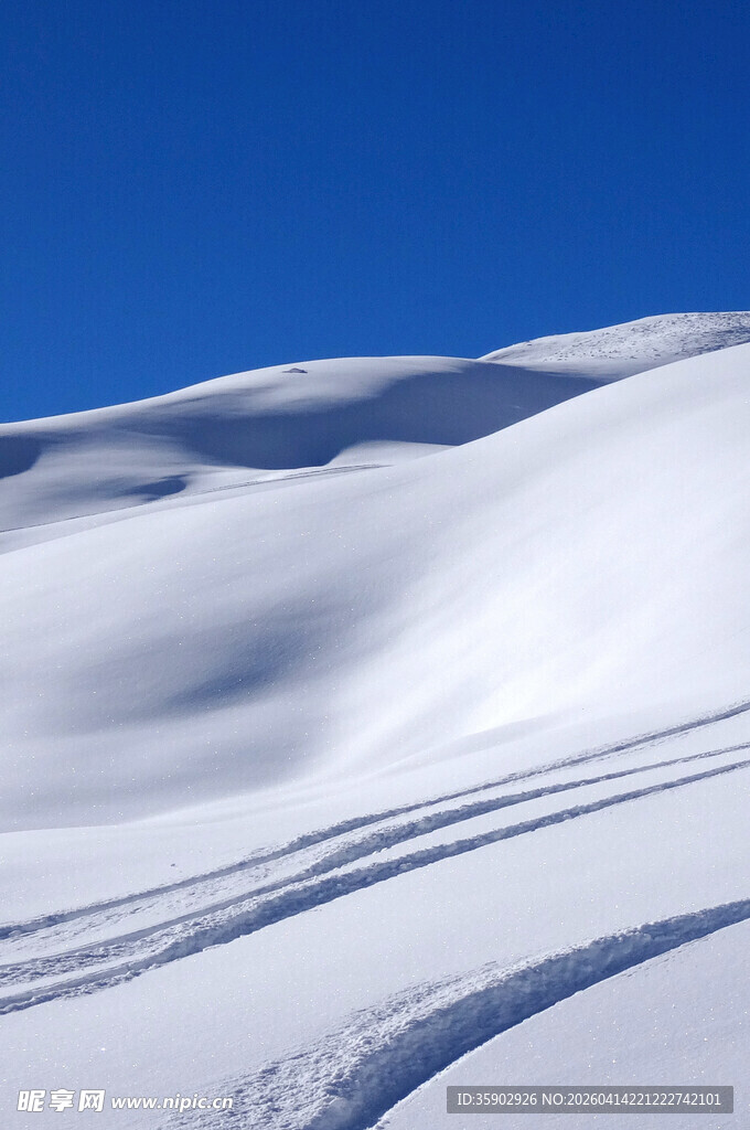 雪坡上的滑雪轨迹