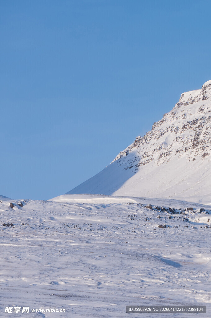 雪山雪景纯净冬日风光