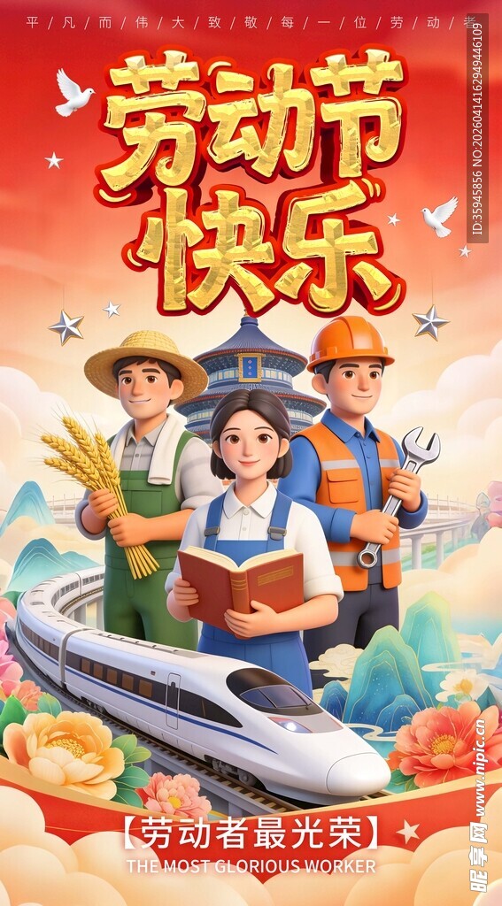 五一劳动节快乐插画