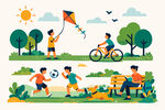 户外休闲插画