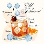 复古鸡尾酒插画