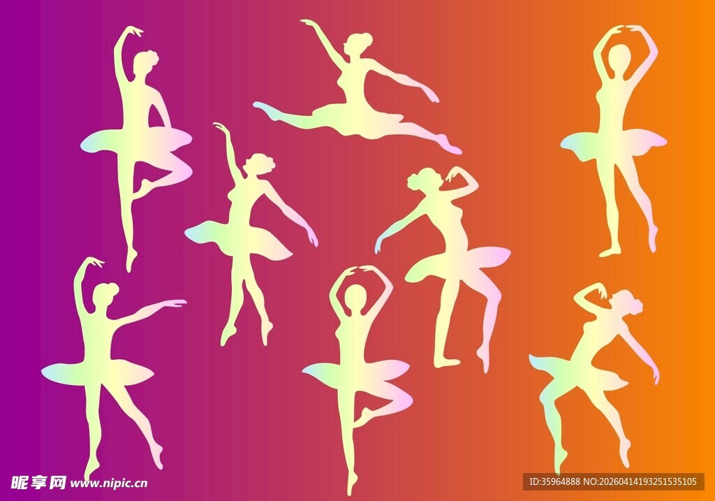 芭蕾剪影素材