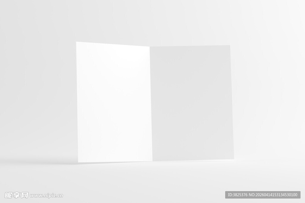 张开的空白折叠卡片展示样机
