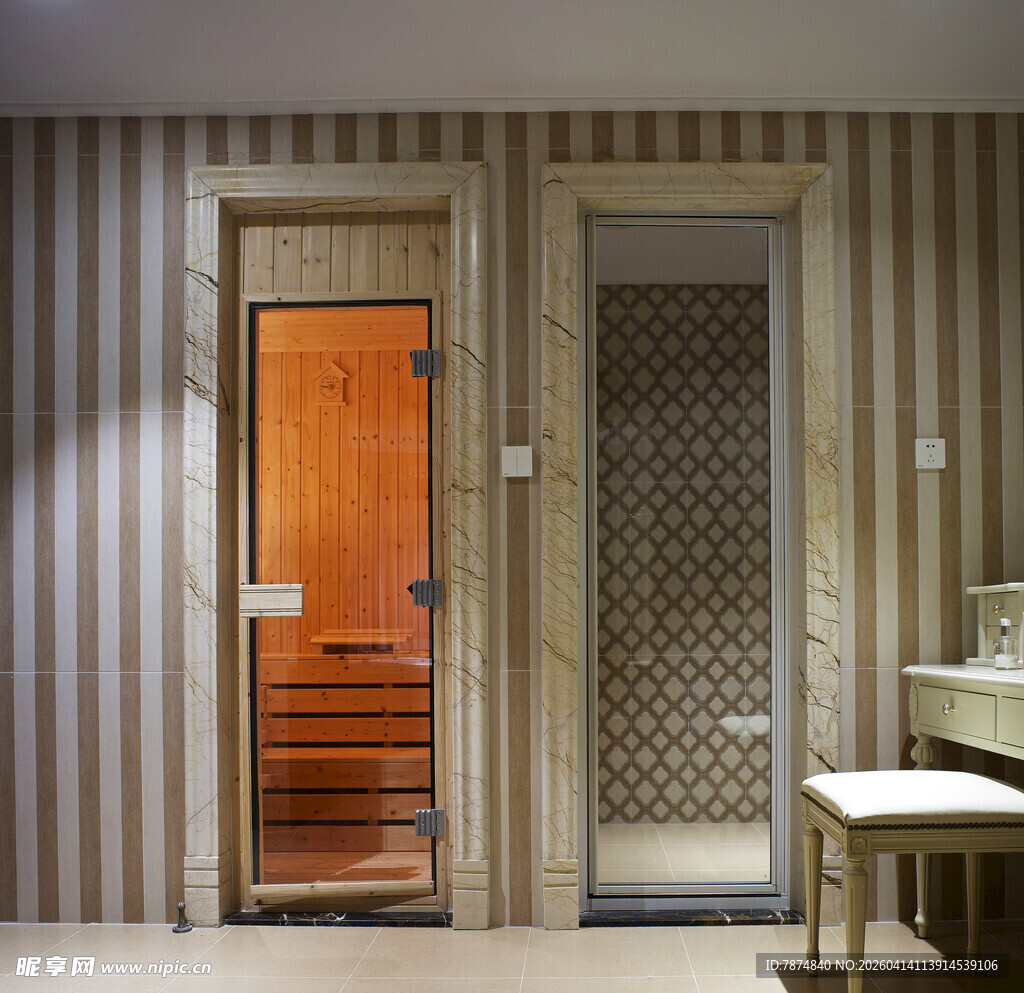 现代风格桑拿房室内场景
