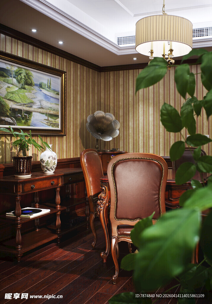 复古书房室内温馨场景