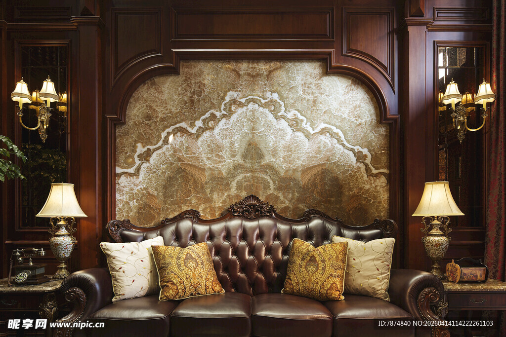奢华古典客厅沙发装饰场景