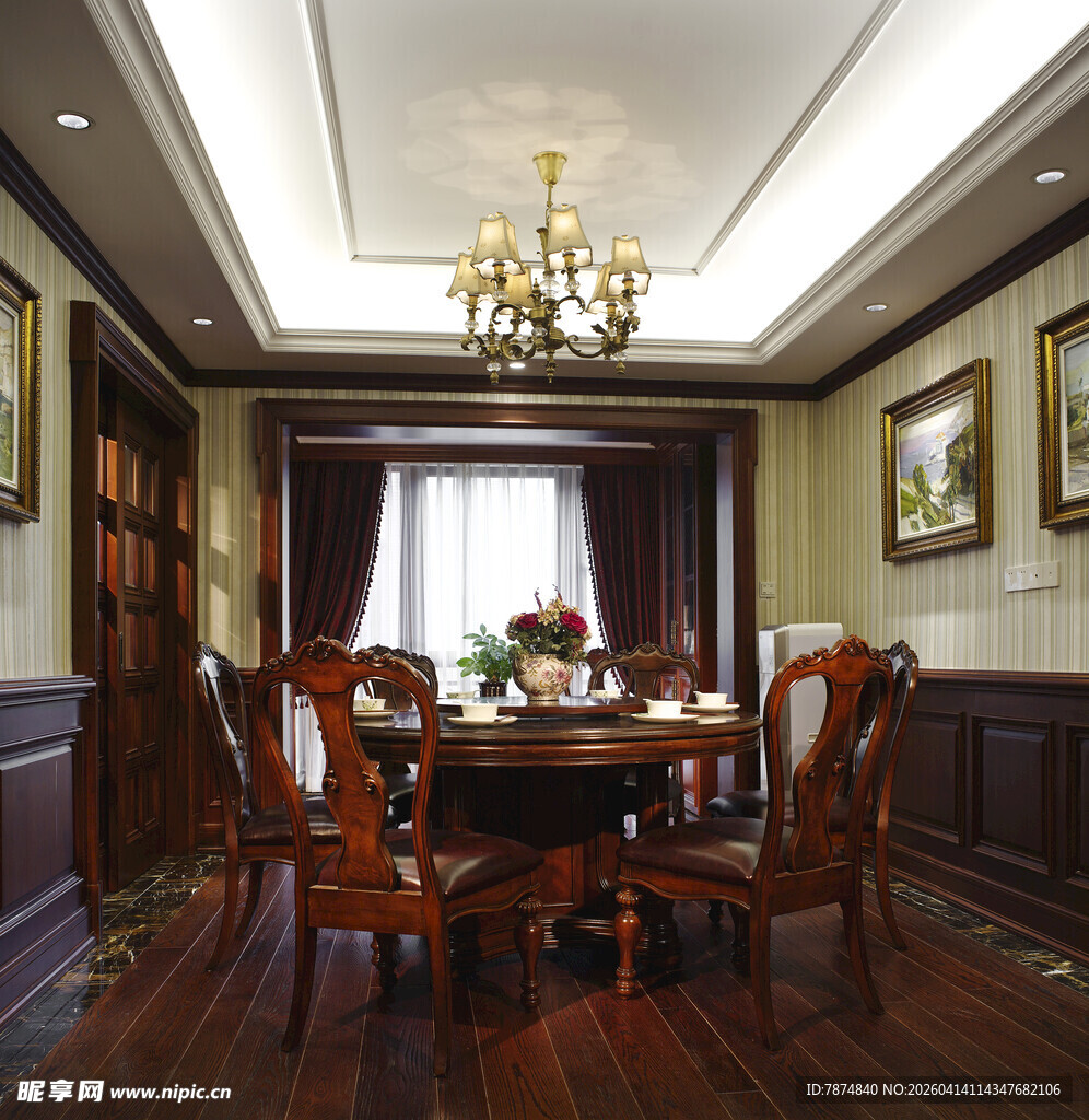 欧式典雅餐厅室内场景