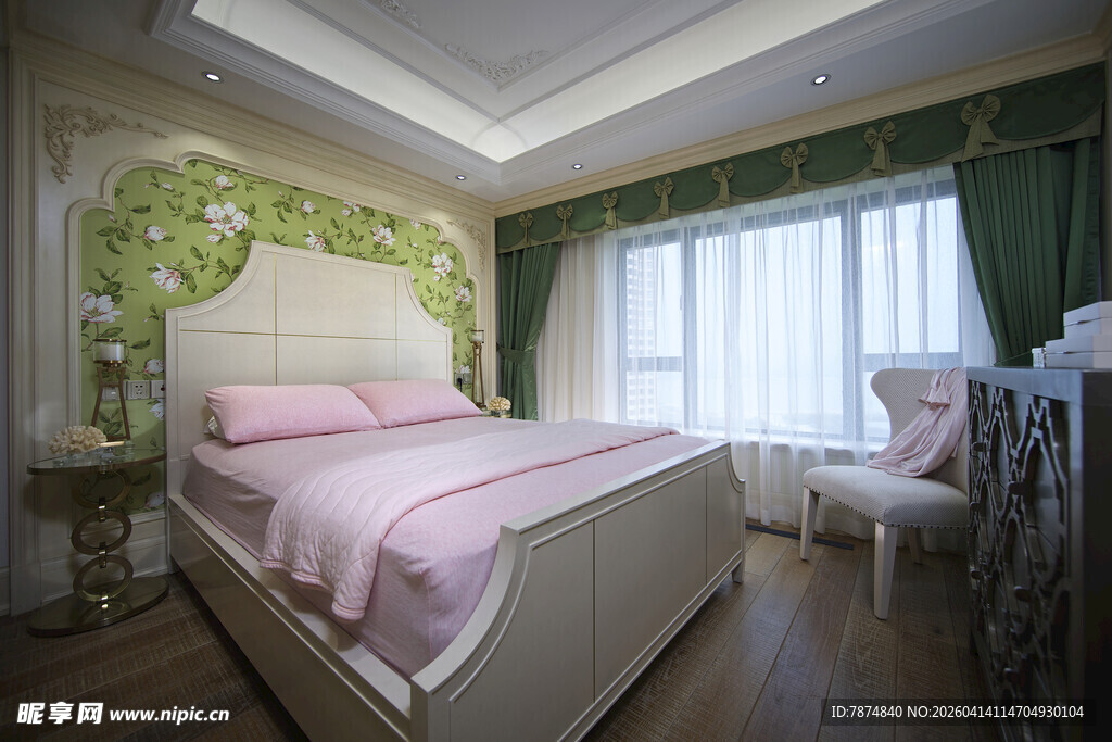 温馨粉色系卧室室内场景