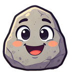 可爱卡通笑脸岩石