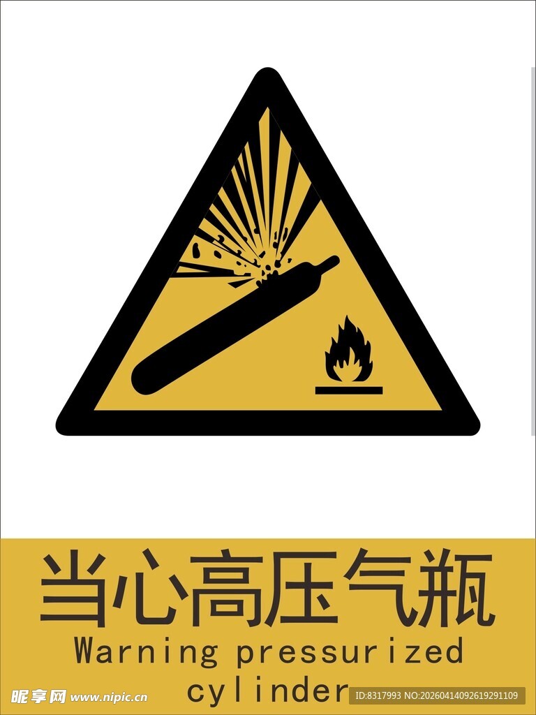 新国标高压气瓶警示标志