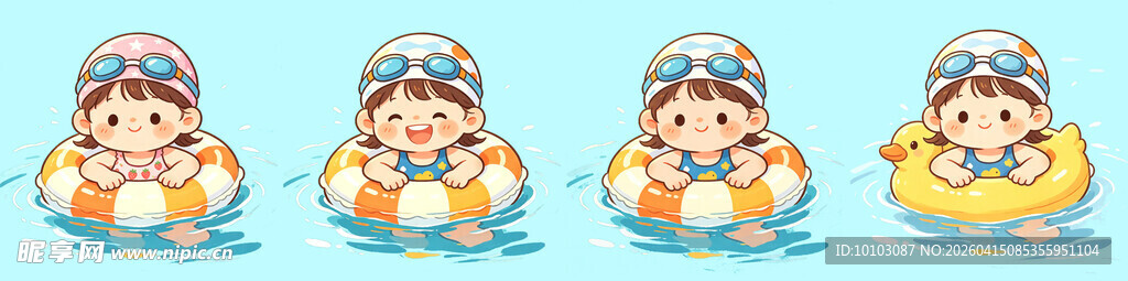 儿童泳池玩耍欢乐瞬间