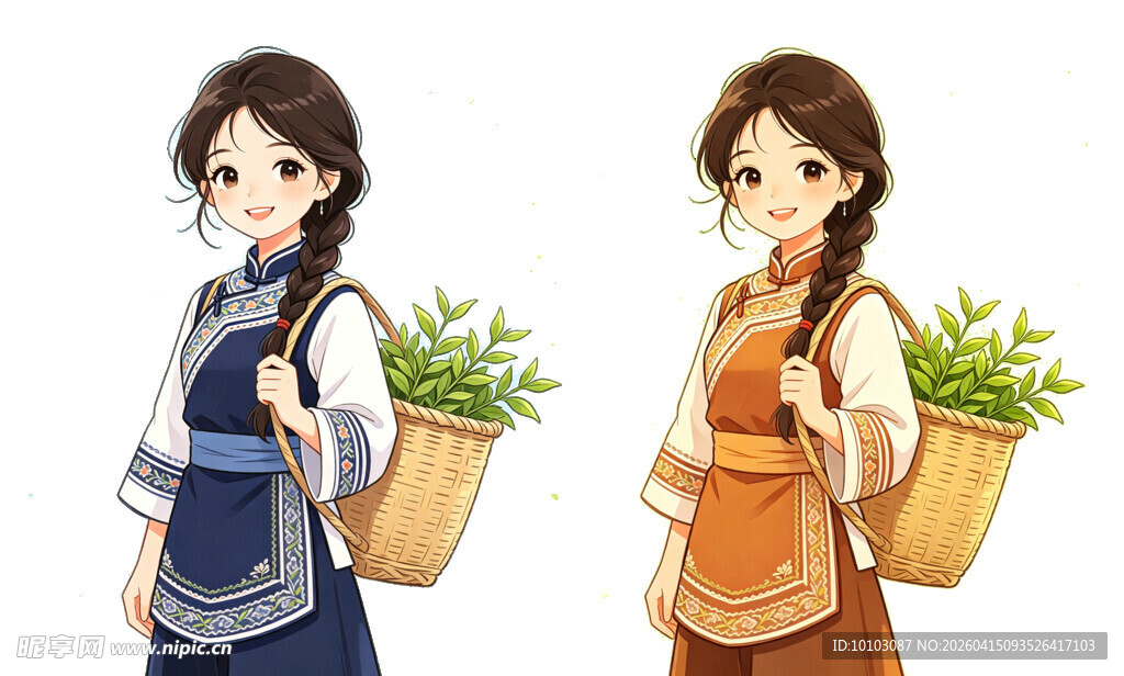 两位采茶少女