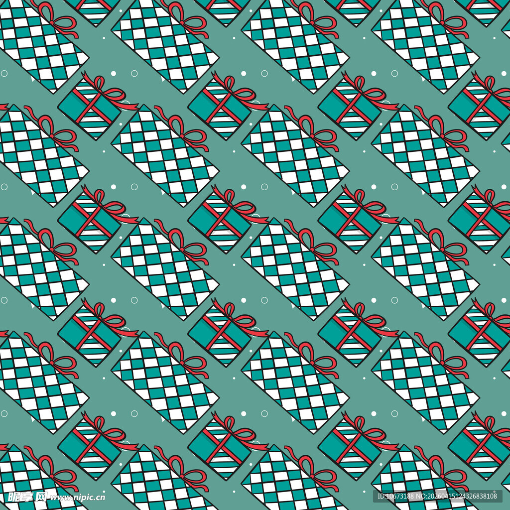 绿色礼盒图案背景图片