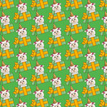 绿色小羊礼盒图案背景图片