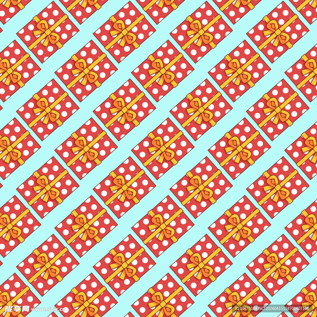 红色波点礼盒图案背景图片