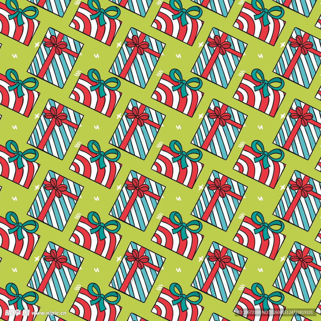红绿条纹礼盒图案背景图片