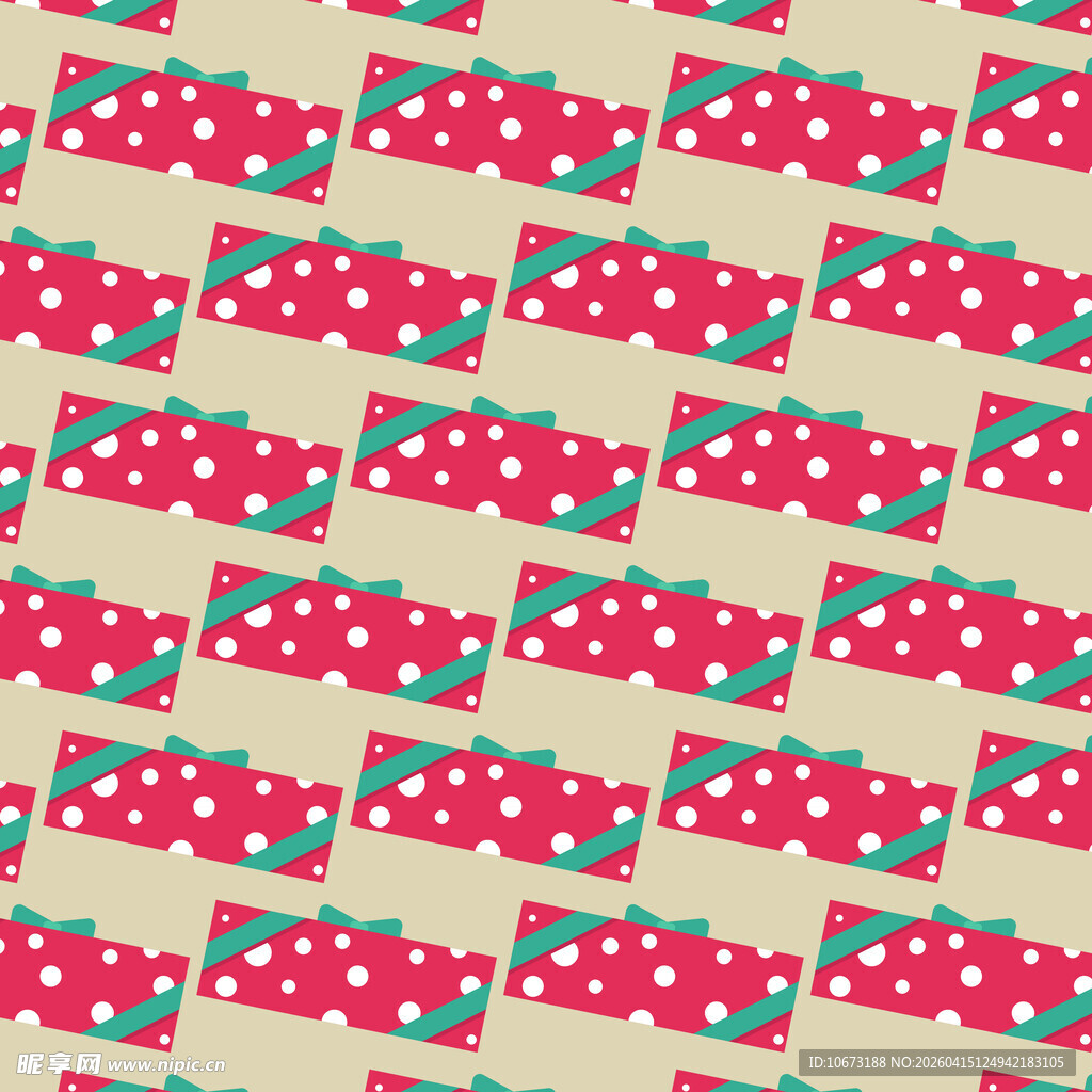 红色波点礼盒图案背景图片