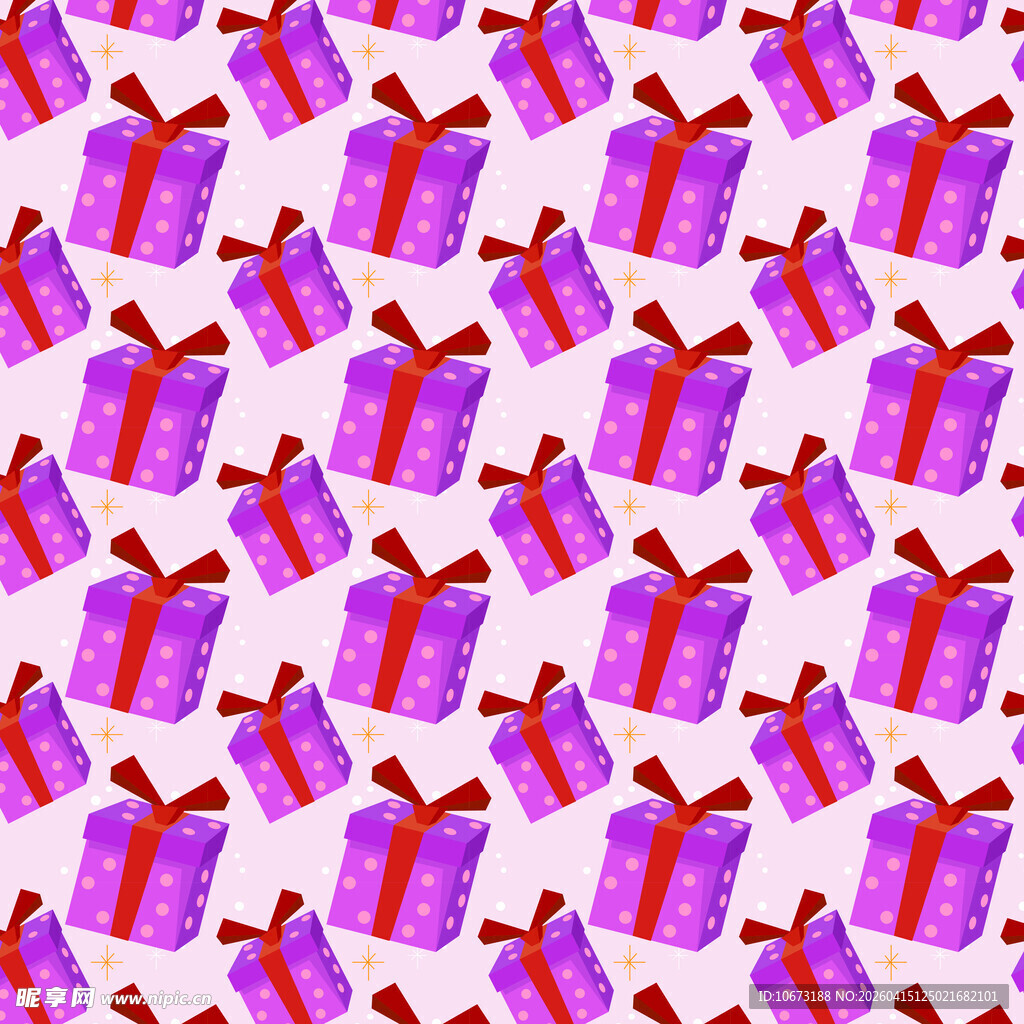 紫色波点礼盒图案背景图片