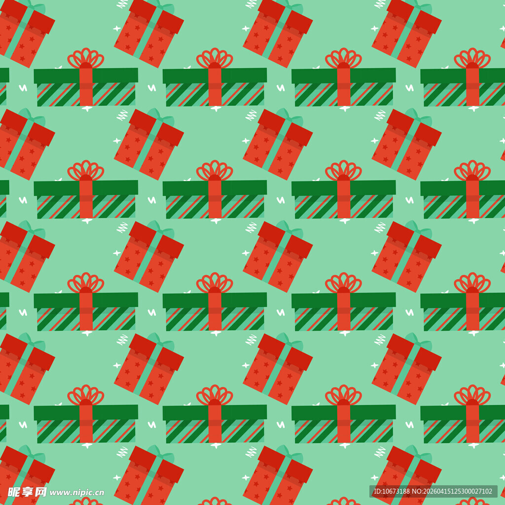 红绿色礼盒图案背景图片