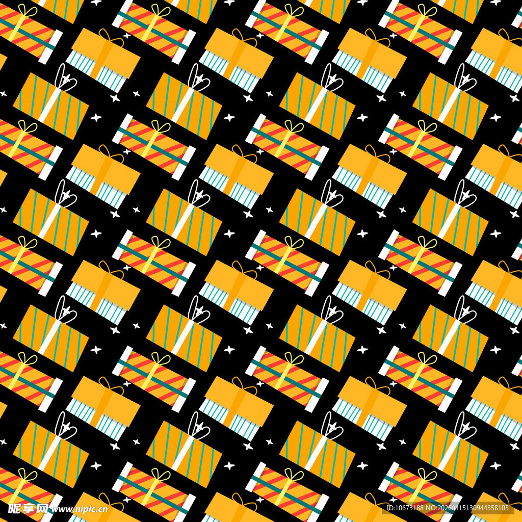 橙色条纹礼盒图案背景图片