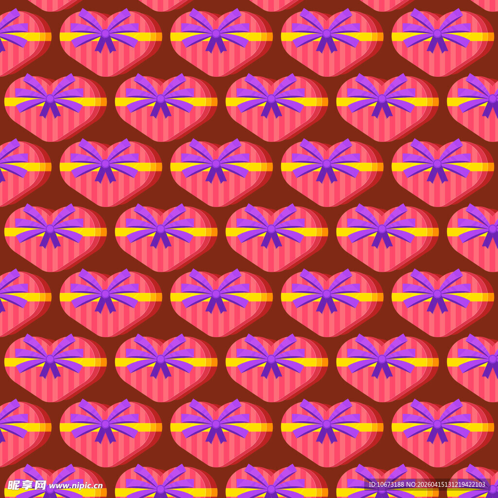 粉色爱心礼盒图案背景图片