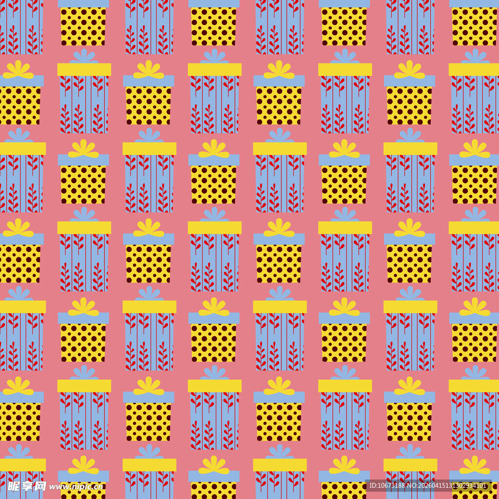 多彩礼盒图案背景图片