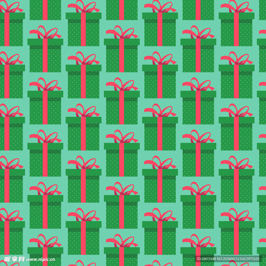 绿色波点礼盒图案背景图片