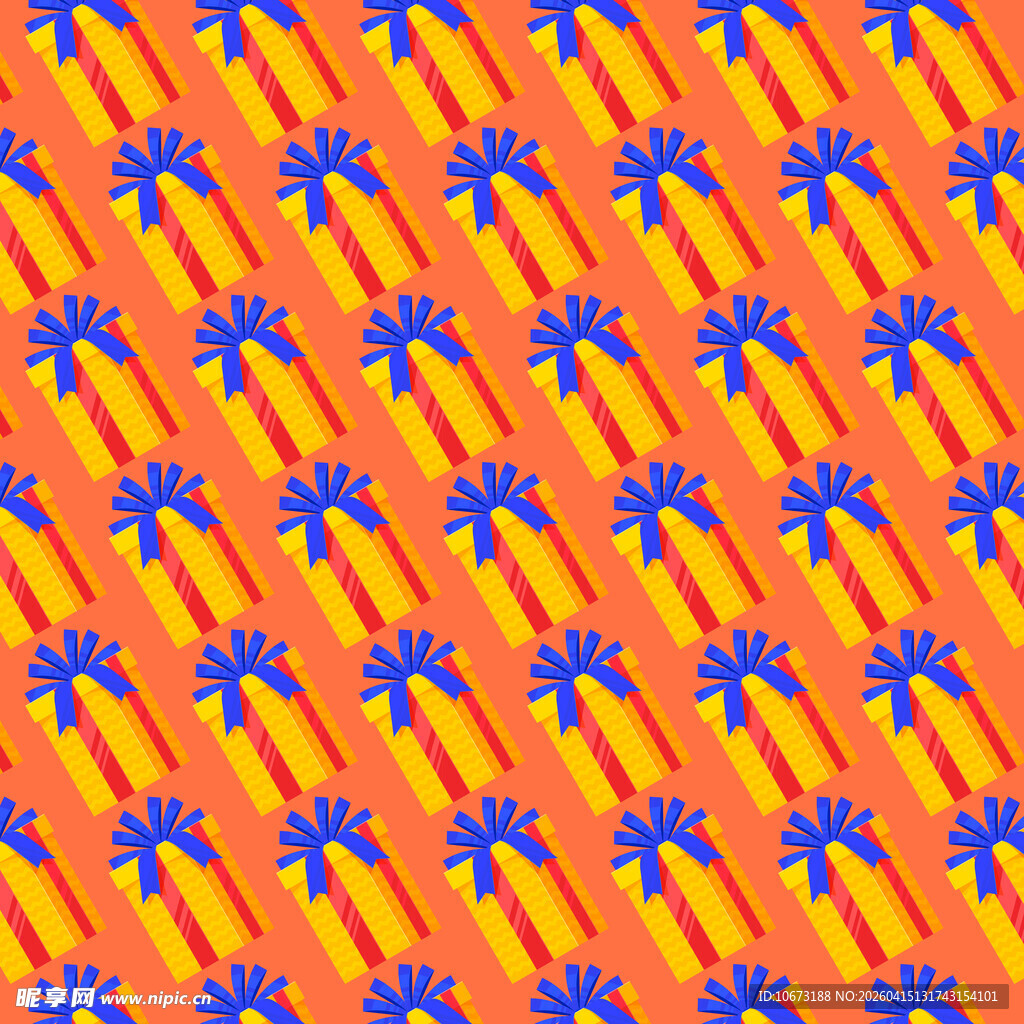 黄色波纹礼盒图案背景图片