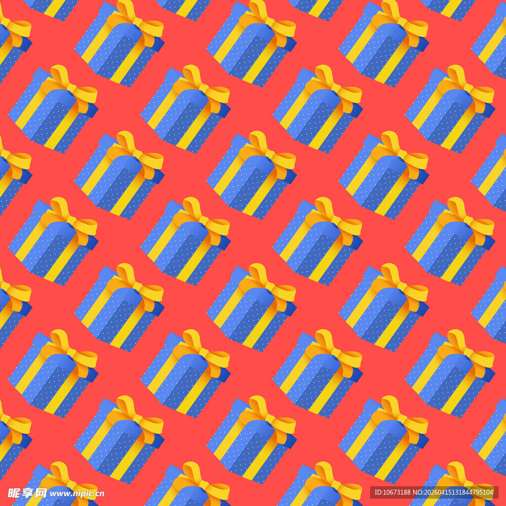 蓝色波点礼盒图案背景图片