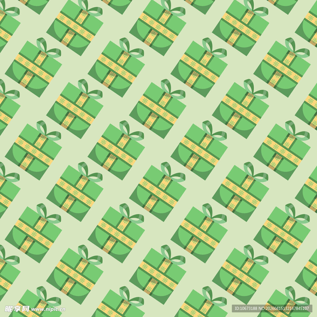 绿色礼盒图案背景图片