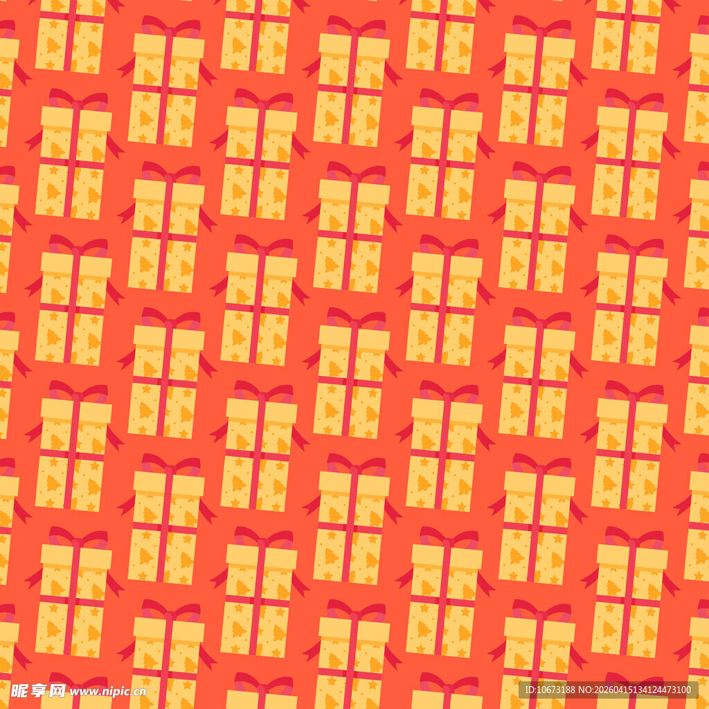 橙色圣诞礼盒图案背景图片