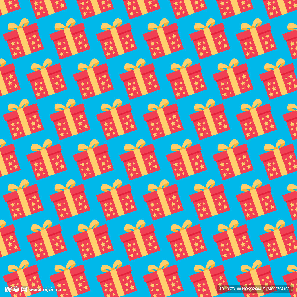 红色星星礼盒图案背景图片