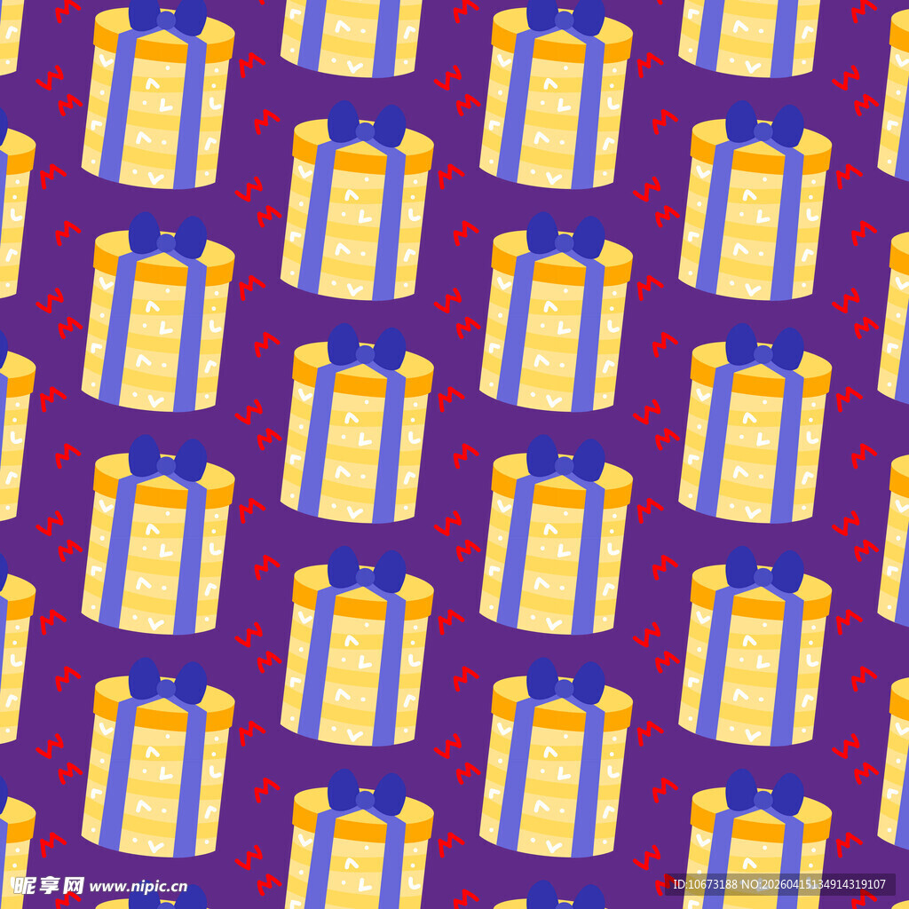 黄色礼盒图案背景图片