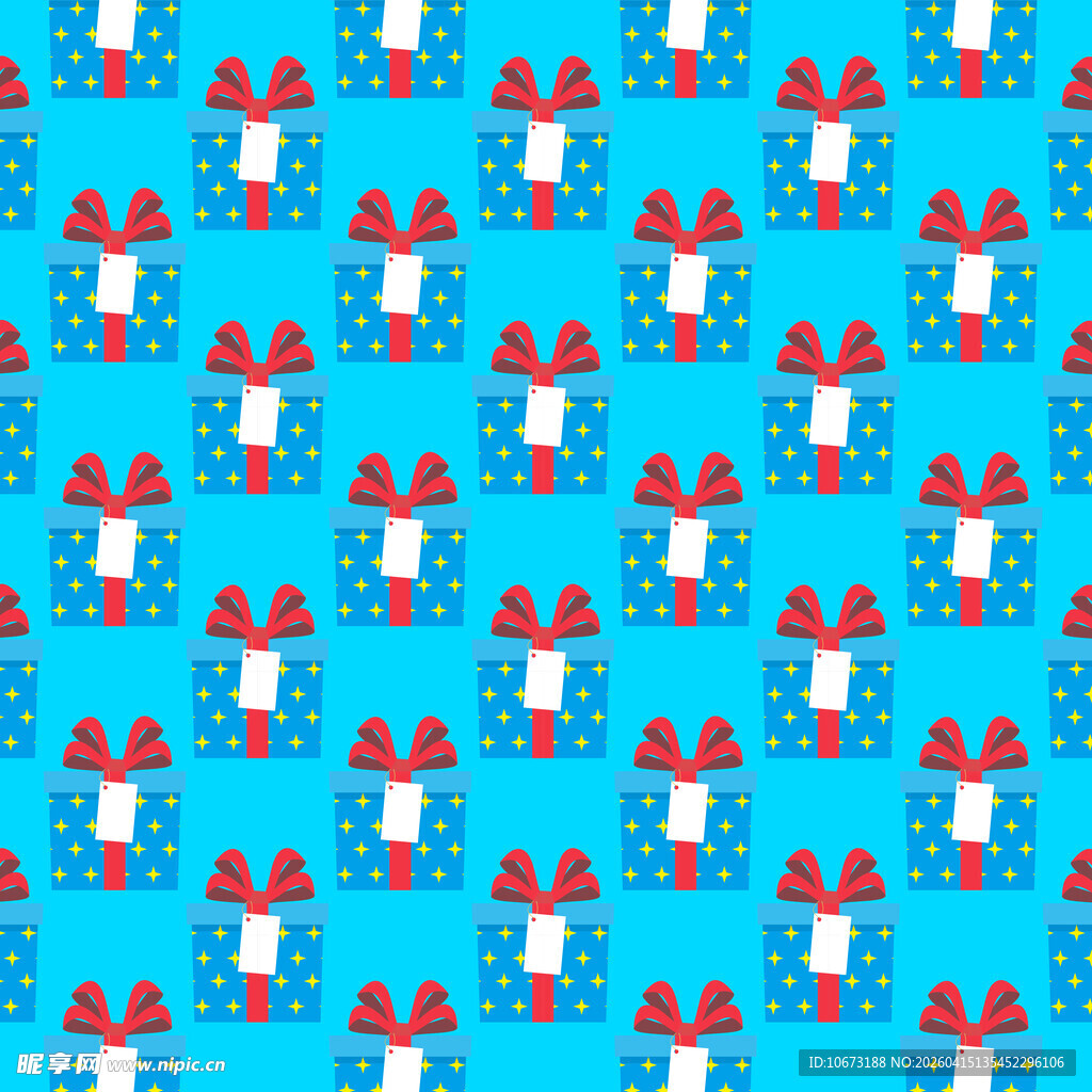蓝色星星礼盒图案背景图片