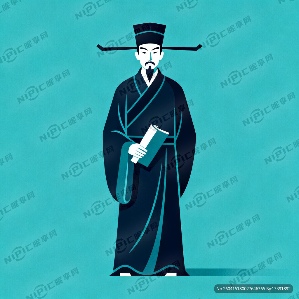 生成一张矢量韩愈的全身像