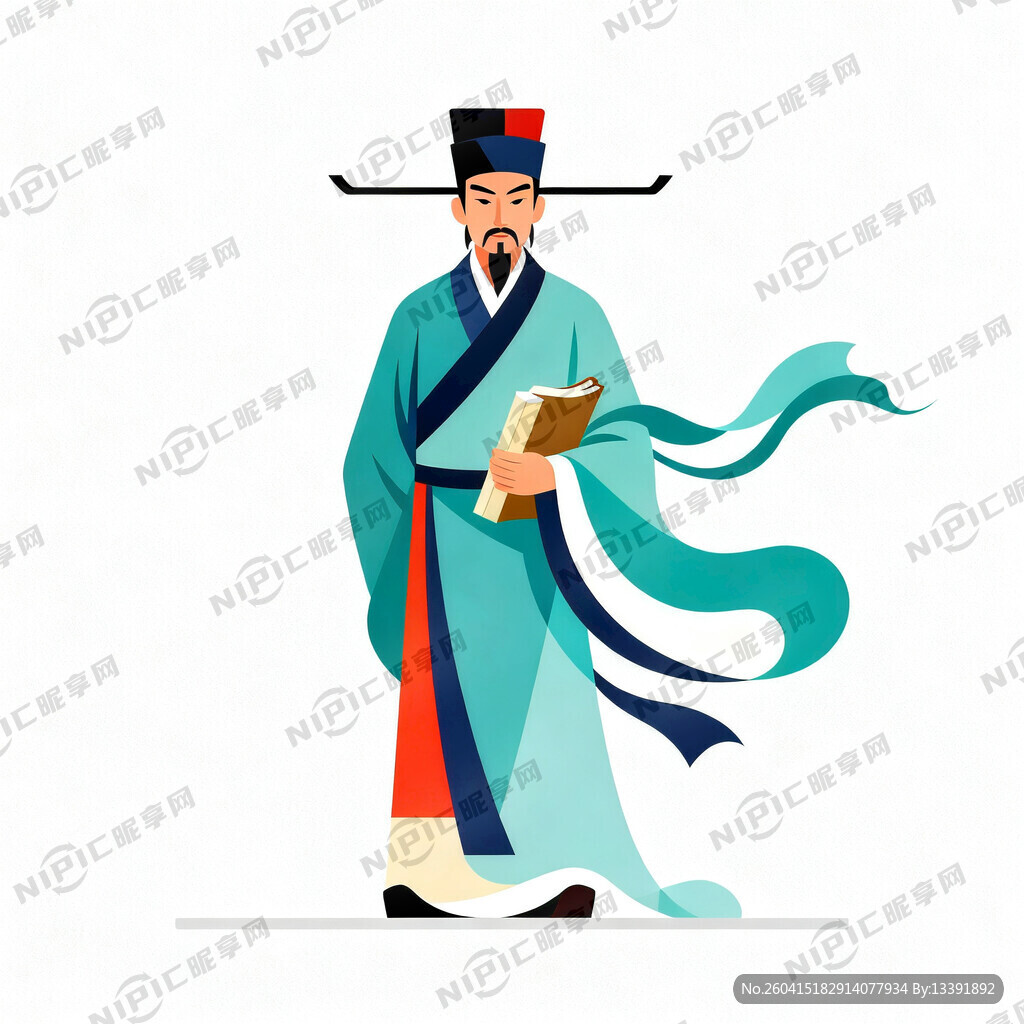 生成一张矢量彩色正面全身像