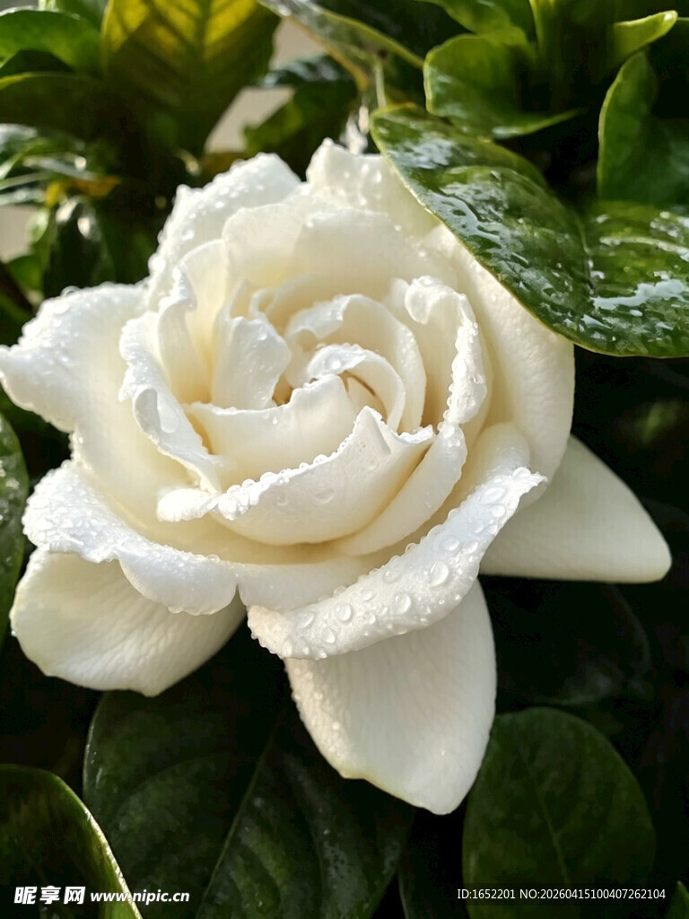 洁白绽放的优雅栀子花