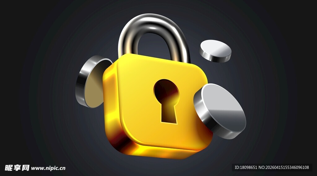 金色挂锁图标