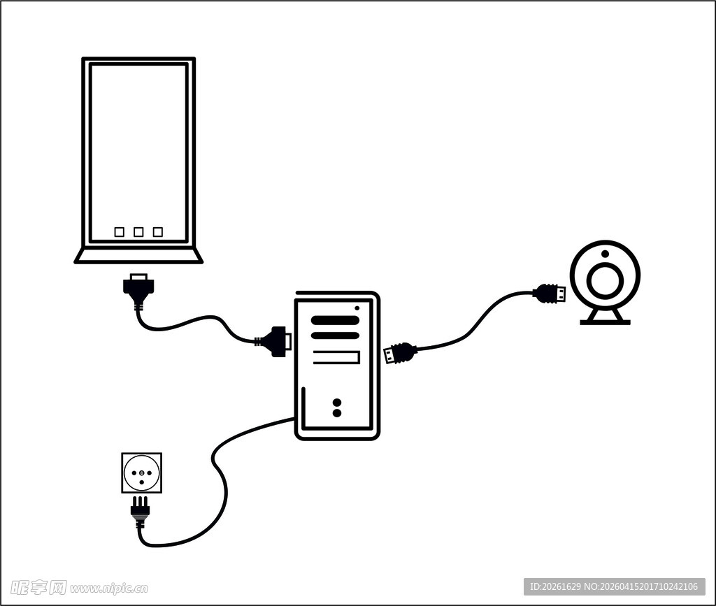 电脑连接示意图